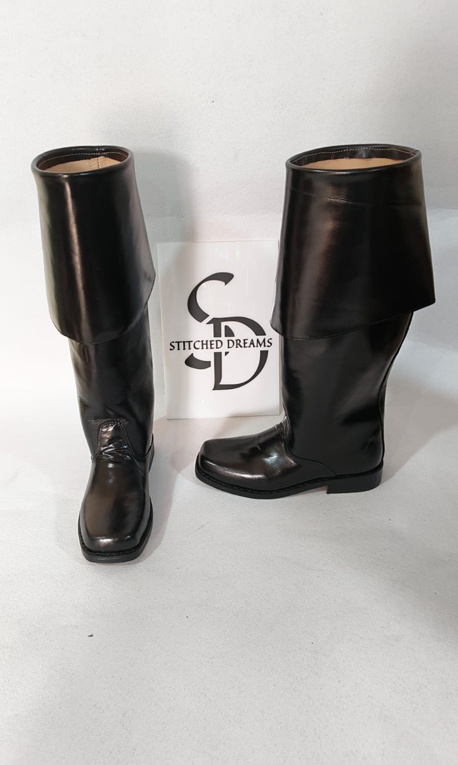 Jack Sparrow Pirate Boots – Handmade Italian Leather, DMTNT Inspired, Custom Fit handmade stitched dreams