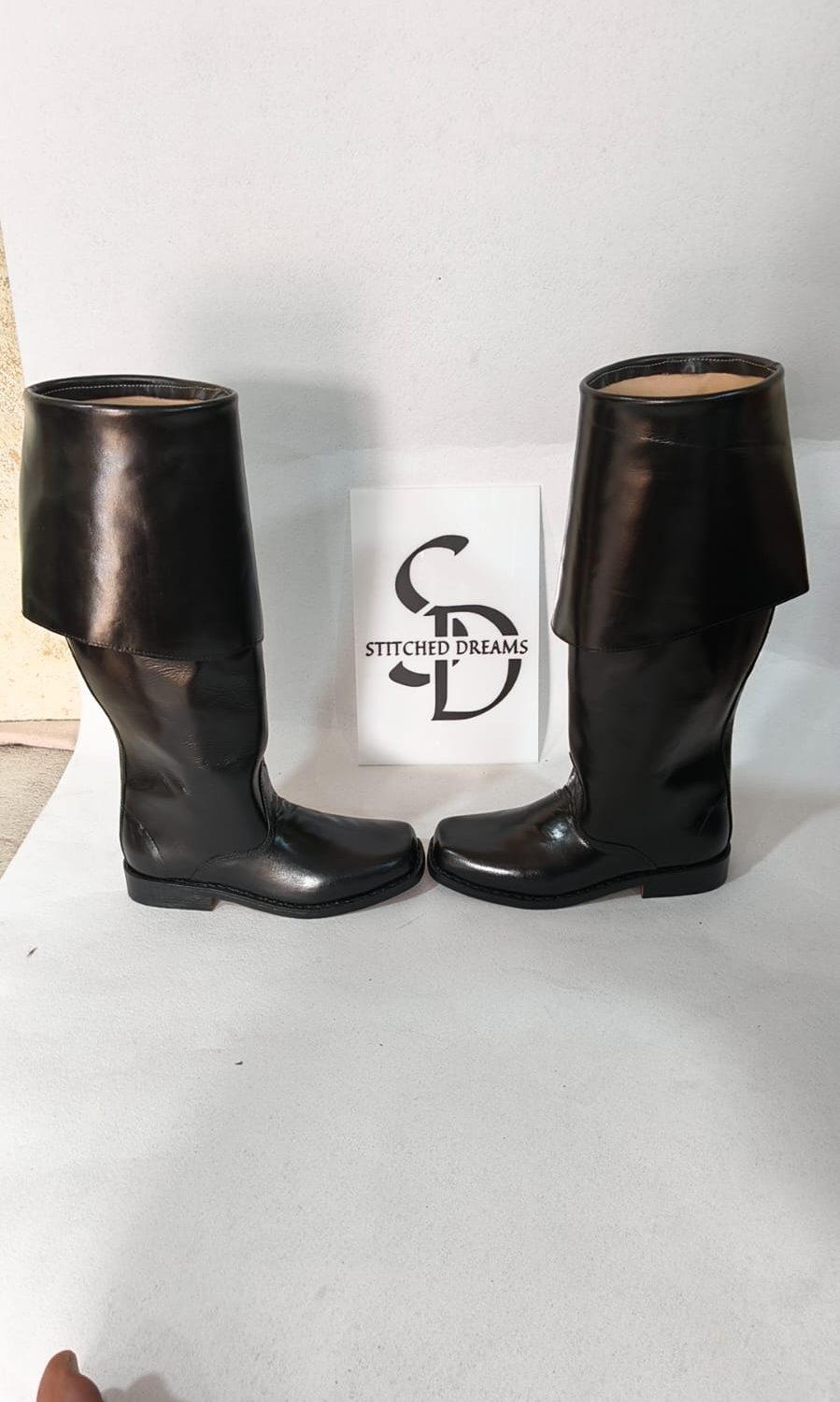 Jack Sparrow Pirate Boots – Handmade Italian Leather, DMTNT Inspired, Custom Fit handmade stitched dreams - Image 3