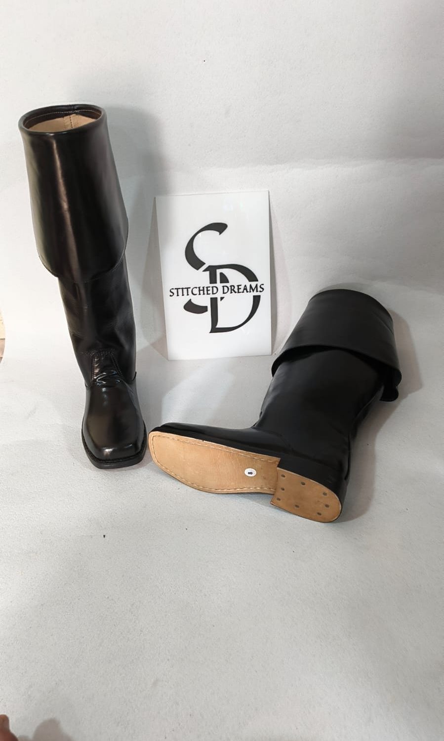 Jack Sparrow Pirate Boots – Handmade Italian Leather, DMTNT Inspired, Custom Fit handmade stitched dreams - Image 4