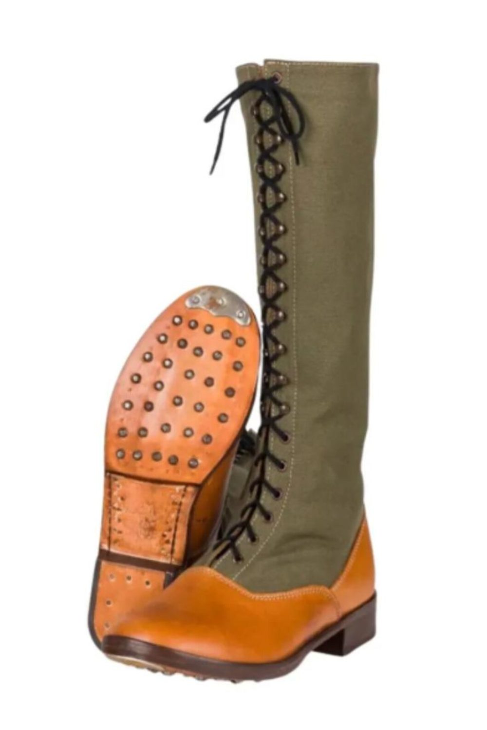 Handmade WWI-Era Inspired Tropical High Boots | Vintage Style Long Lace-Up Boots