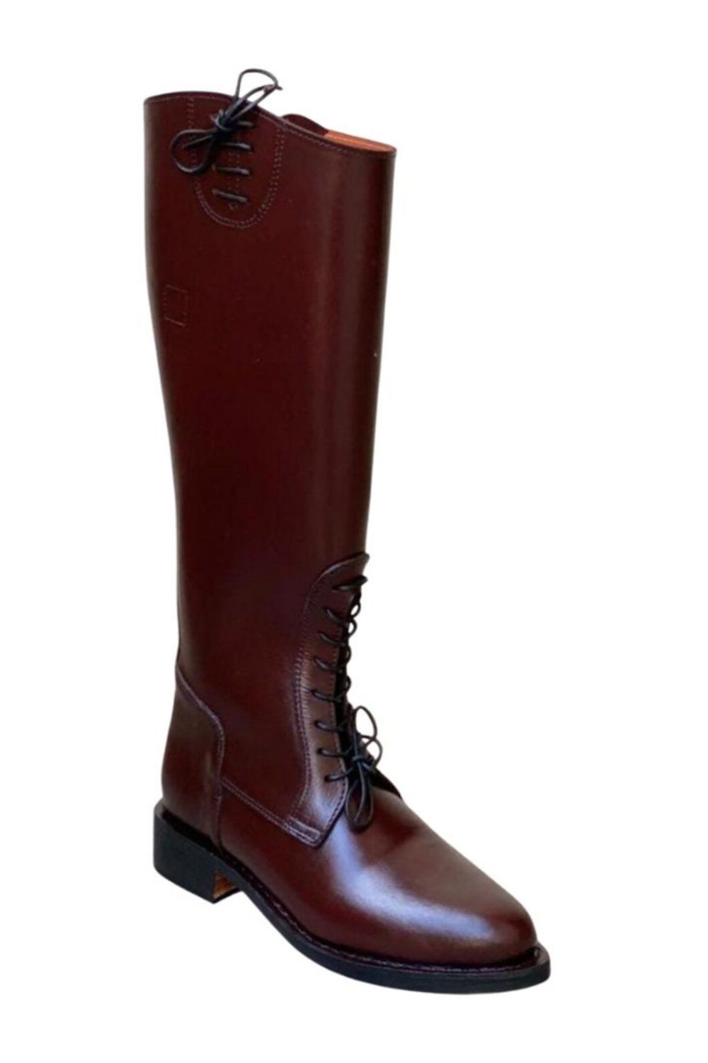 Handmade Brown Leather Officer Riding Boots | Tall Lace-Up Equestrian Heritage Fashion - Image 4