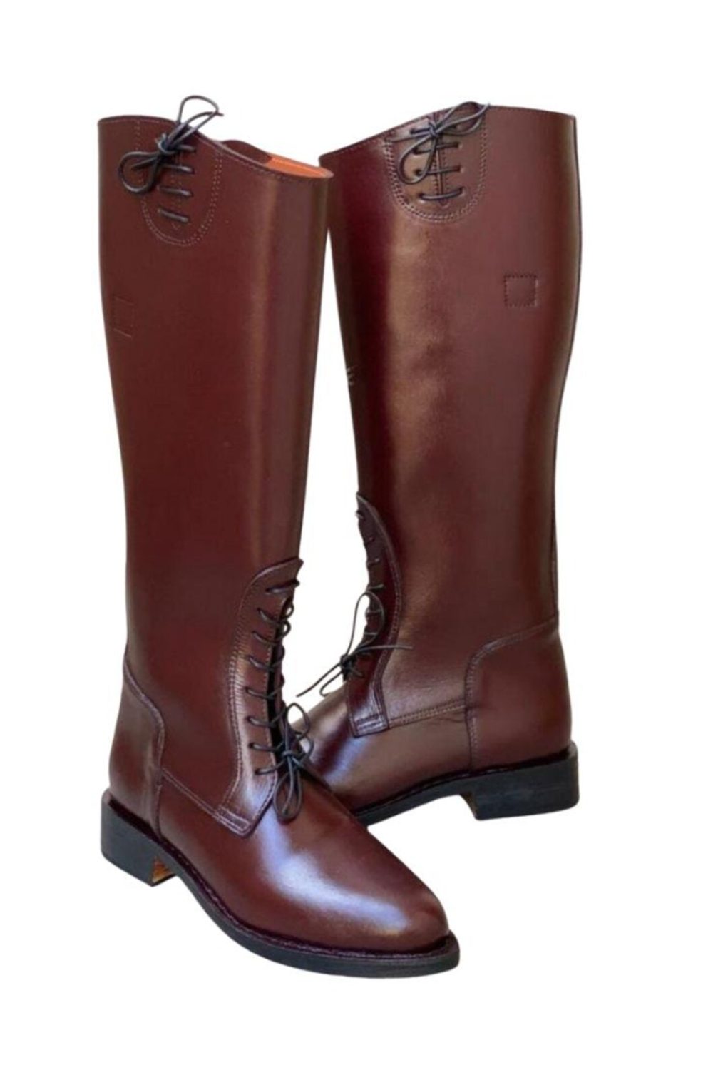 Handmade Brown Leather Officer Riding Boots | Tall Lace-Up Equestrian Heritage Fashion - Image 5