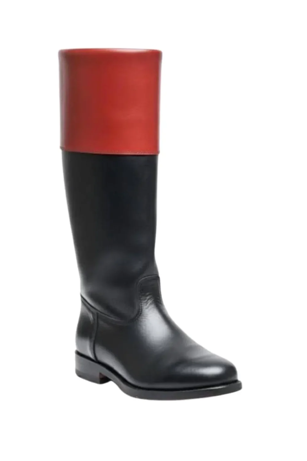 Handmade Colonial Leather Riding Boots, Military Officer Style Tall Boots with Red Cuff, Vintage Revolutionary War Reenactment Footwear - Image 2