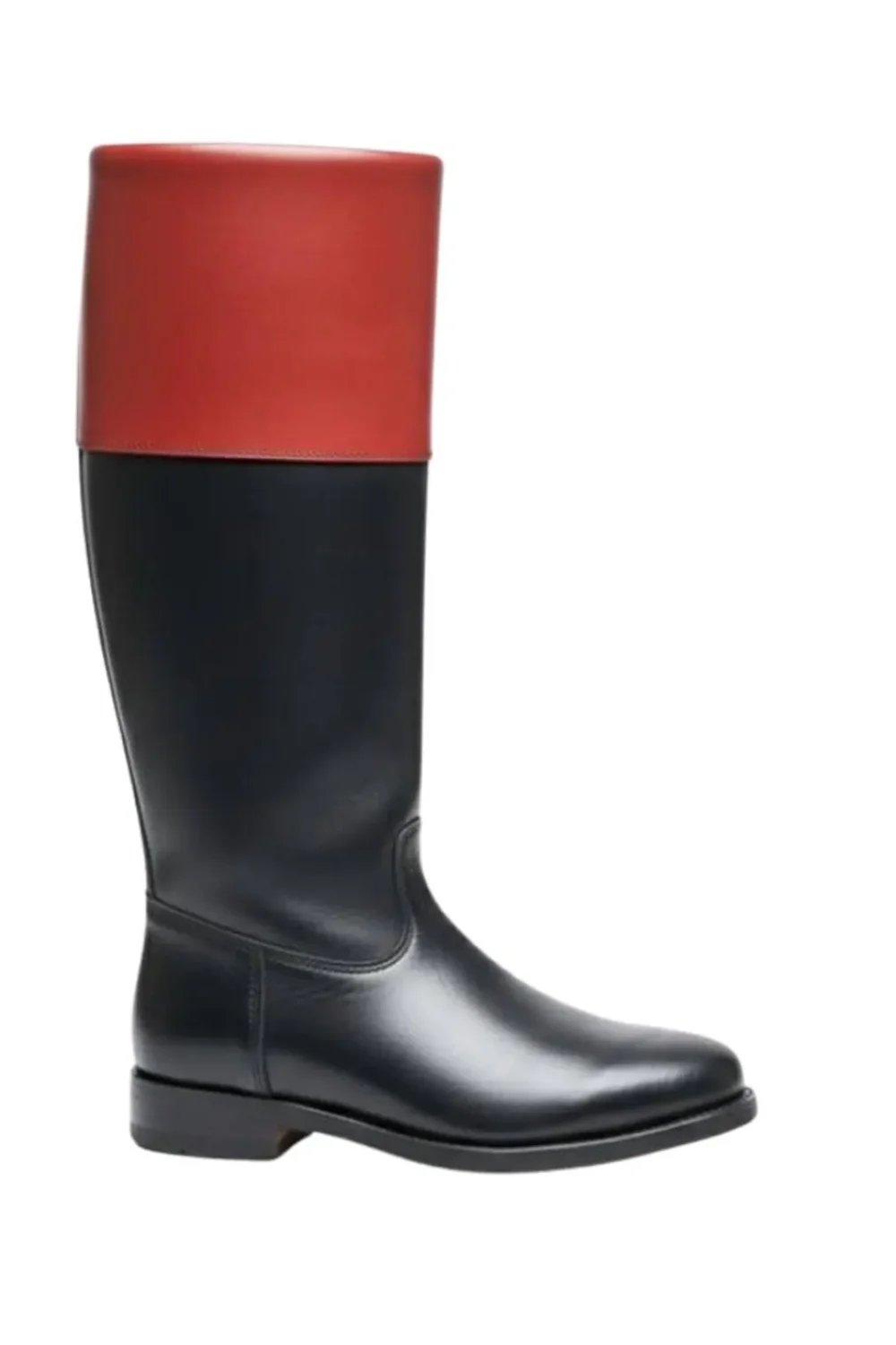 Handmade Colonial Leather Riding Boots, Military Officer Style Tall Boots with Red Cuff, Vintage Revolutionary War Reenactment Footwear - Image 4