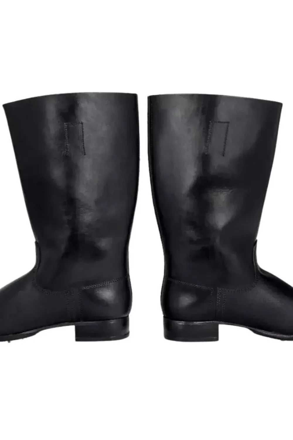 Black Leather Tall Marching Boots, WWI Era Hobnail Sole, Historical Reenactment Footwear - Image 4