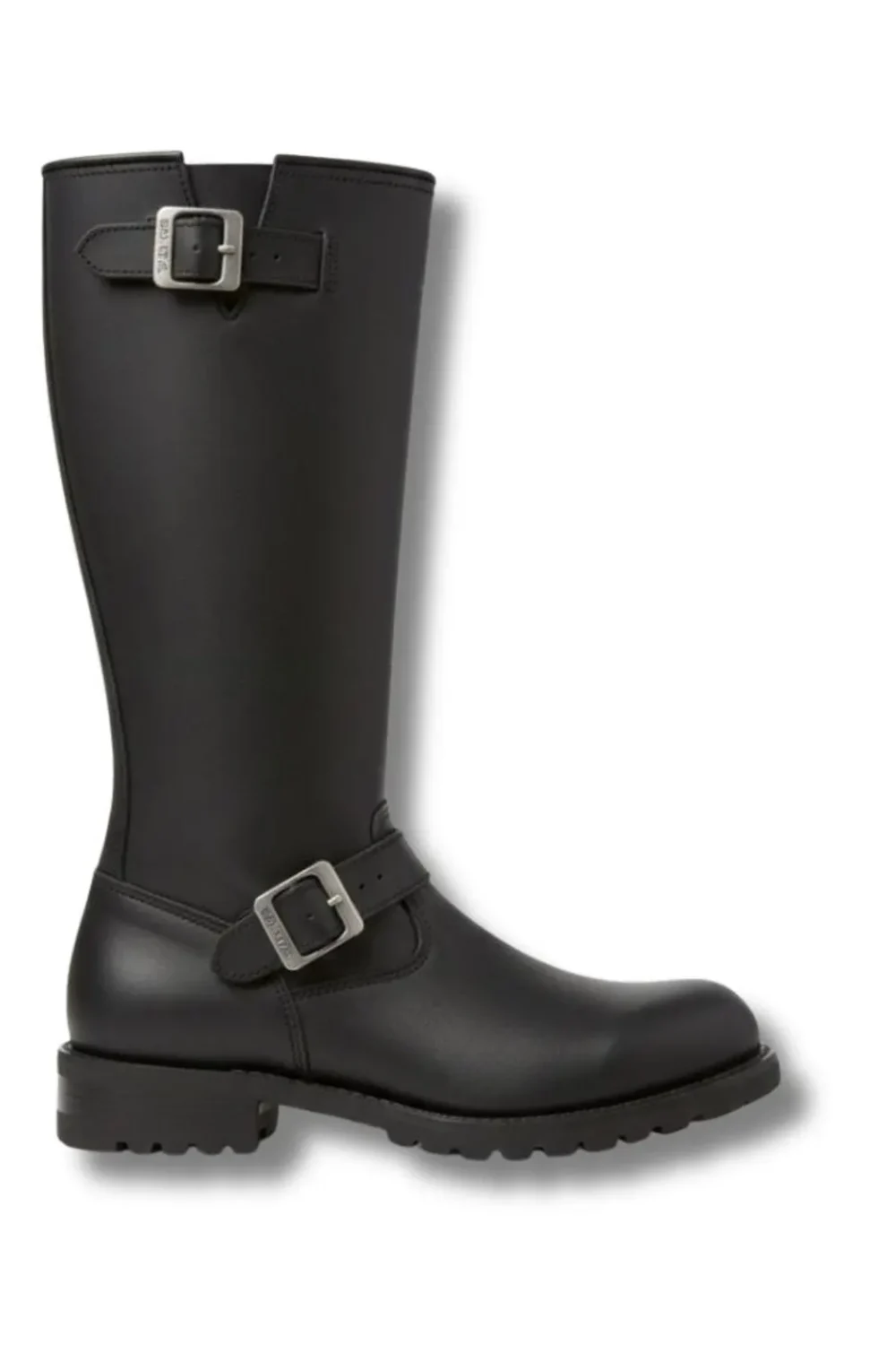 Handmade Black Leather Engineer Boots – Men's Motorcycle Riding Buckle Boots - Image 3
