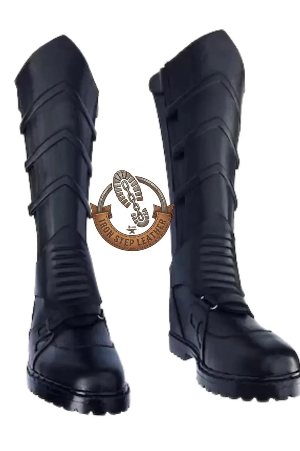 Michael Keaton Batman Cosplay Boots, Unisex Motorcycle Leather Shoes, 1989 Movie Costume Footwear, Gothic Steampunk Cosplay Accessory