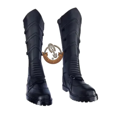 Michael Keaton Batman Cosplay Boots, Unisex Motorcycle Leather Shoes, 1989 Movie Costume Footwear, Gothic Steampunk Cosplay Accessory