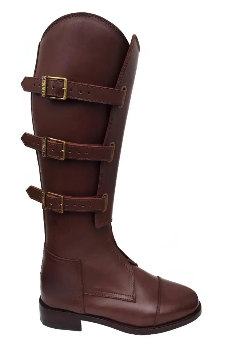 Handmade Brown Leather Cavalry Boots, US Officer Style Motorcycle Riding - Image 2