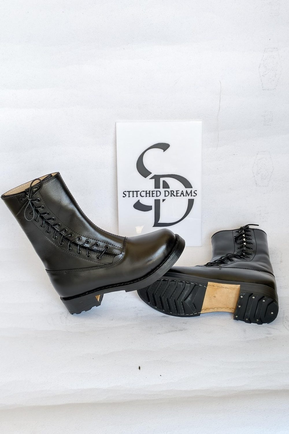 Men’s Handmade Black Leather Side Lace Boots – German Fallschirmjäger Military Inspired Boots, Fashion & Reenactment Footwear - Image 2