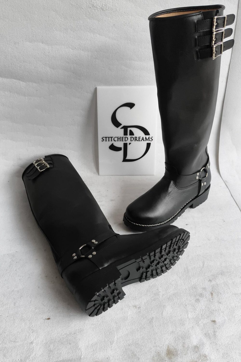 Handmade Leather Biker Style Boots – Men’s High Fashion Motorcycle Boots, Streetwear Footwear - Image 4