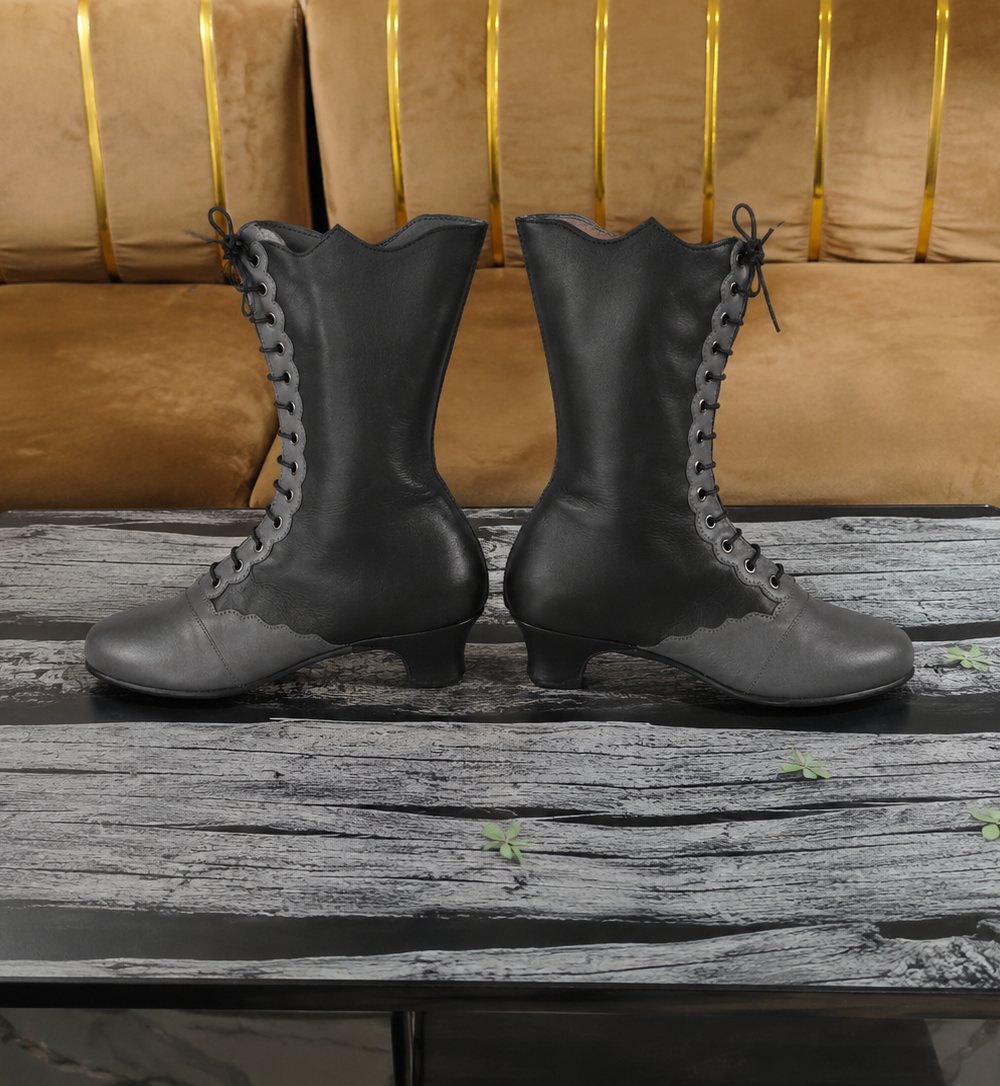 Black Flame Wrestling Boots with Patriotic Mask Design - Image 3