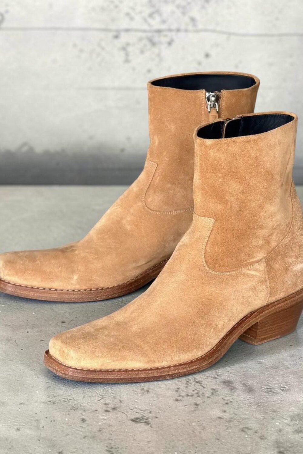 Handmade Brown Suede Ankle Boots Classic Short Boots