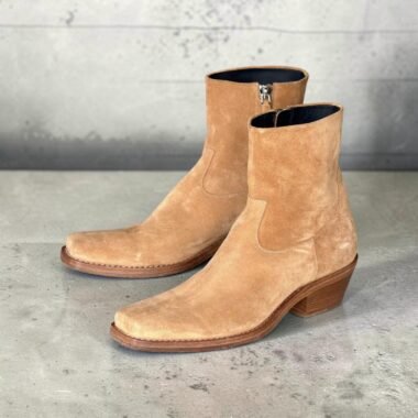 Handmade Brown Suede Ankle Boots Classic Short Boots