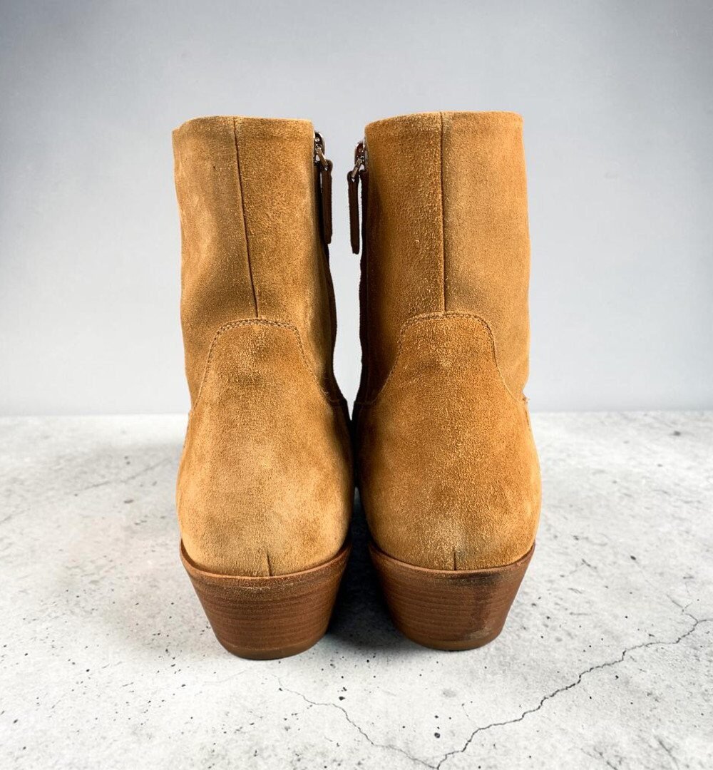 Handmade Brown Suede Ankle Boots Classic Short Boots - Image 3