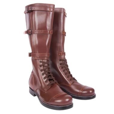 Handmade Leather American Officer Riding Boots, Custom Fit Equestrian