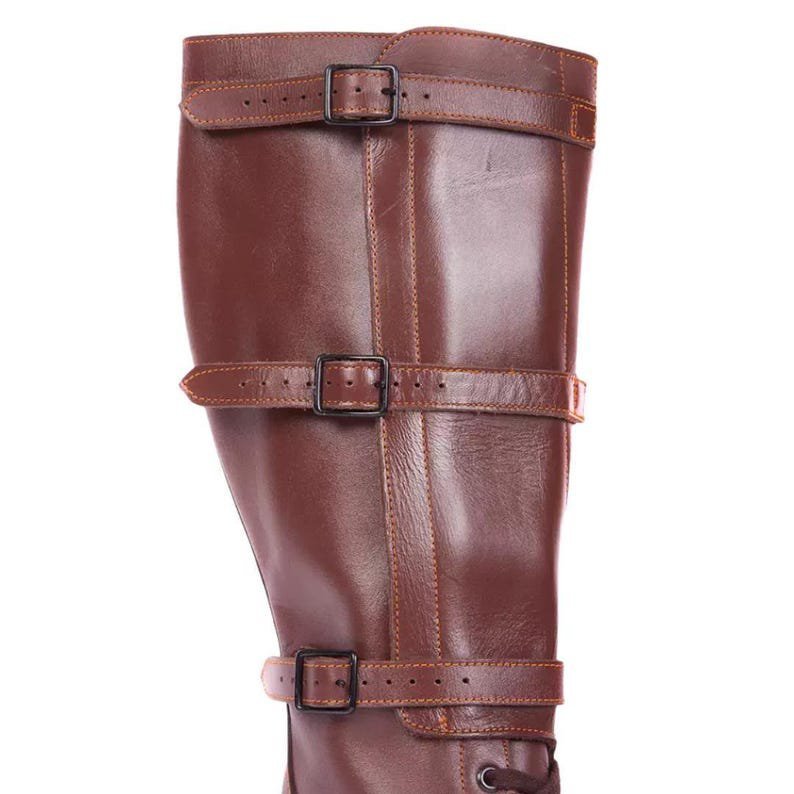 Handmade Leather American Officer Riding Boots, Custom Fit Equestrian - Image 3