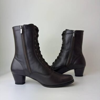 Black Leather Boots Women Handmade, Lace Up Victorian Boots, Womens Leather Shoes, Custom Made Footwear, Handcraft Comfortable Boots