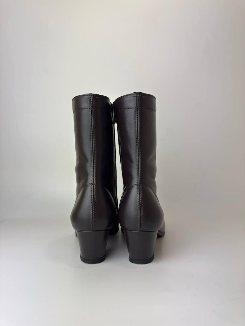 Black Leather Boots Women Handmade, Lace Up Victorian Boots, Womens Leather Shoes, Custom Made Footwear, Handcraft Comfortable Boots - Image 4
