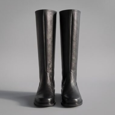Custom Black Leather Han Solo Cosplay Boots – Sci-Fi Smuggler Costume Shoes