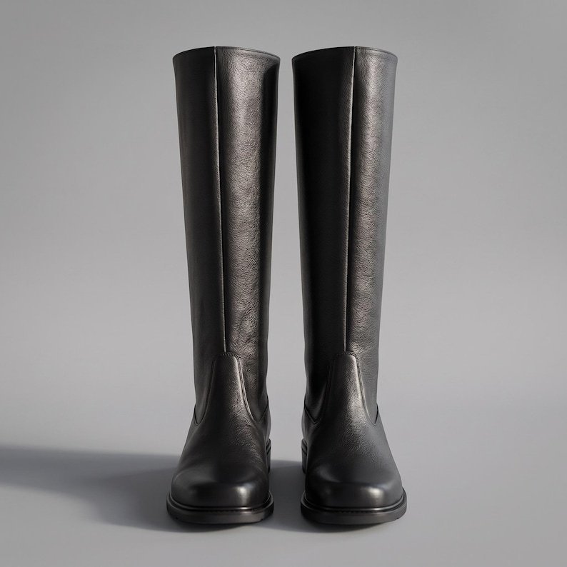 Custom Black Leather Han Solo Cosplay Boots – Sci-Fi Smuggler Costume Shoes