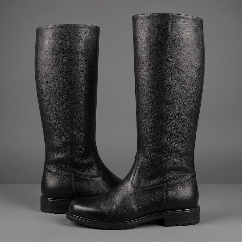 Custom Black Leather Han Solo Cosplay Boots – Sci-Fi Smuggler Costume Shoes - Image 5