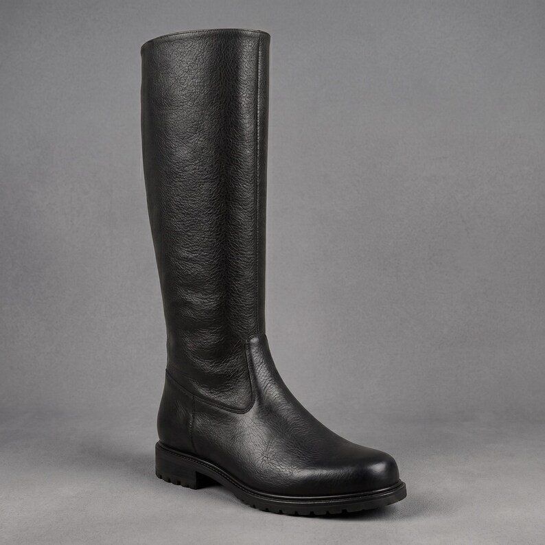 Custom Black Leather Han Solo Cosplay Boots – Sci-Fi Smuggler Costume Shoes - Image 2