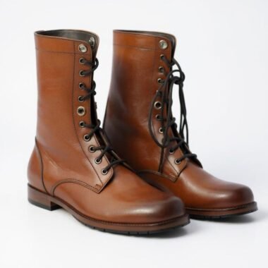 Men Brown Boots, Men Brown High Ankle Combat Boots, Men Boots , lace up stylish military boots, combat boots tactical boot