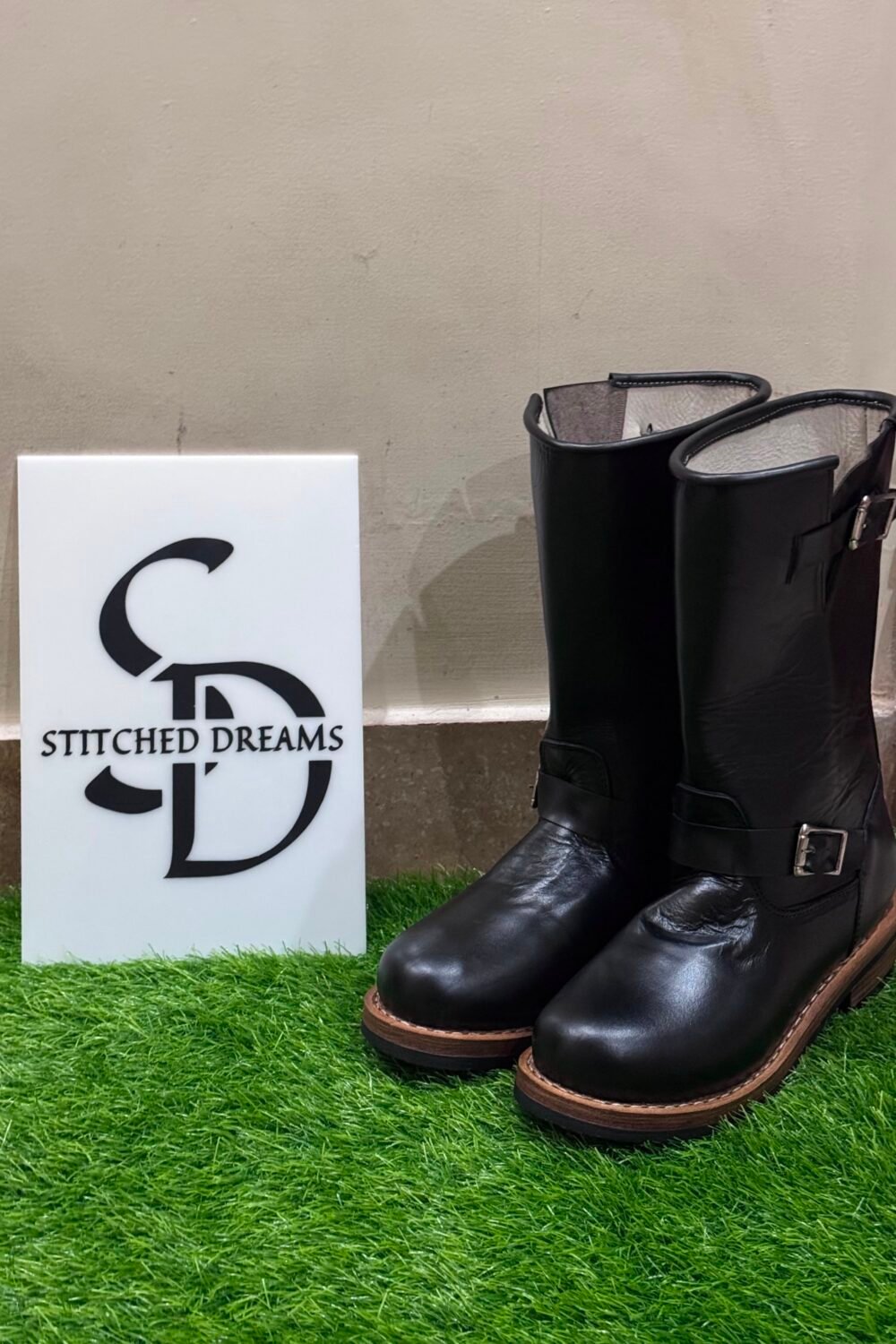 Classic Black Leather Engineer Boots | Handcrafted Biker & Riding Boots for Men - Image 5