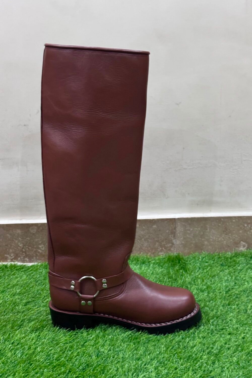 Handmade Brown Leather Boots | Men's Tall Riding Boots with Harness & Buckles | Historical Medieval Boots | Punk Rock Biker Footwear - Image 5