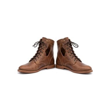 Brown Women's Lace-Up Ankle Bootie pair
